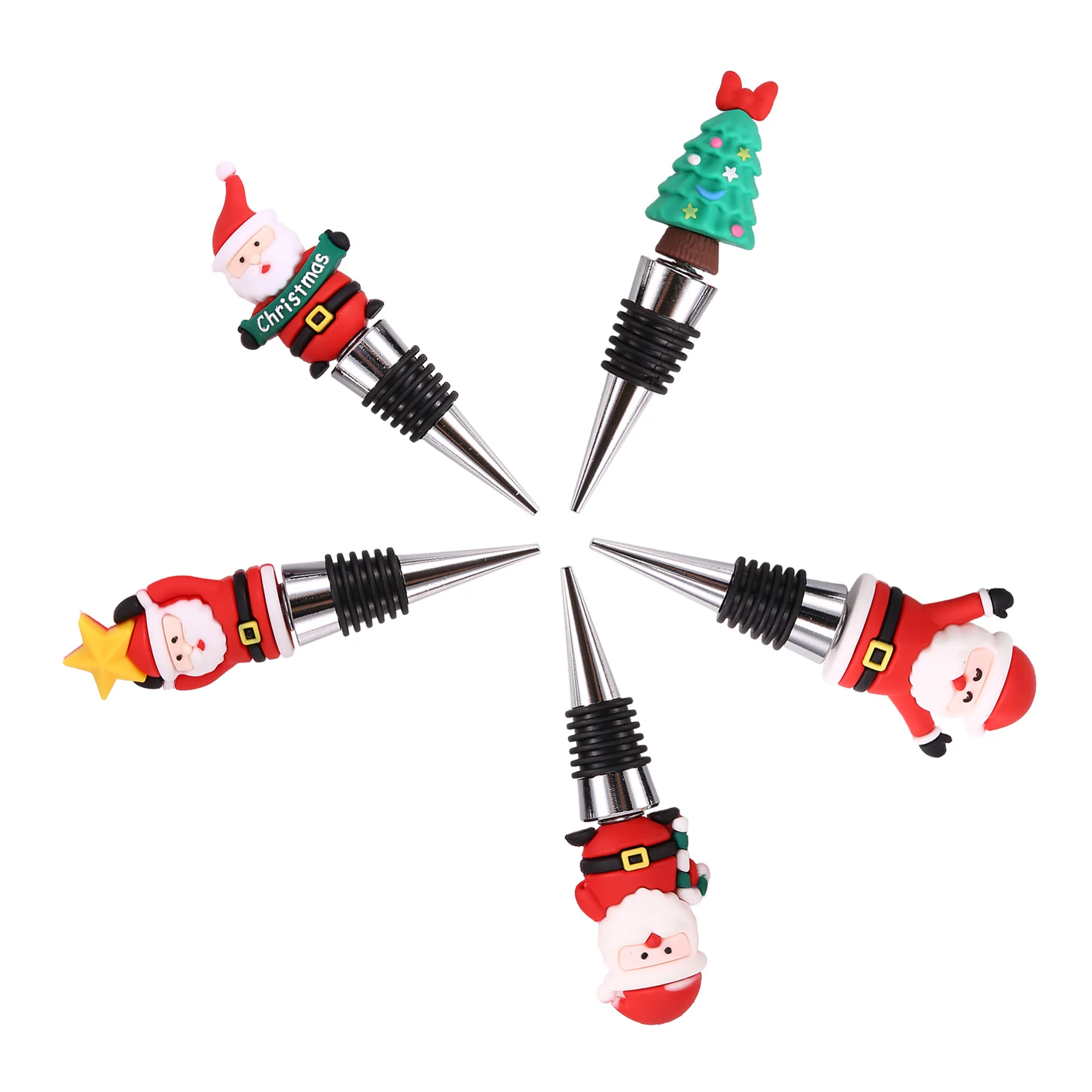 5 шт. пробка для бутылки вина рождественская декоративная многоразовые пробки