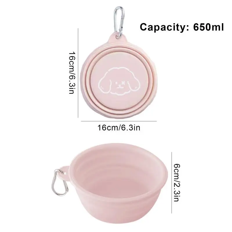 podróżna dla zwierząt Składana silikonowa miska na wodę Wielofunkcyjny karmnik z klamrą Przenośny szczelny