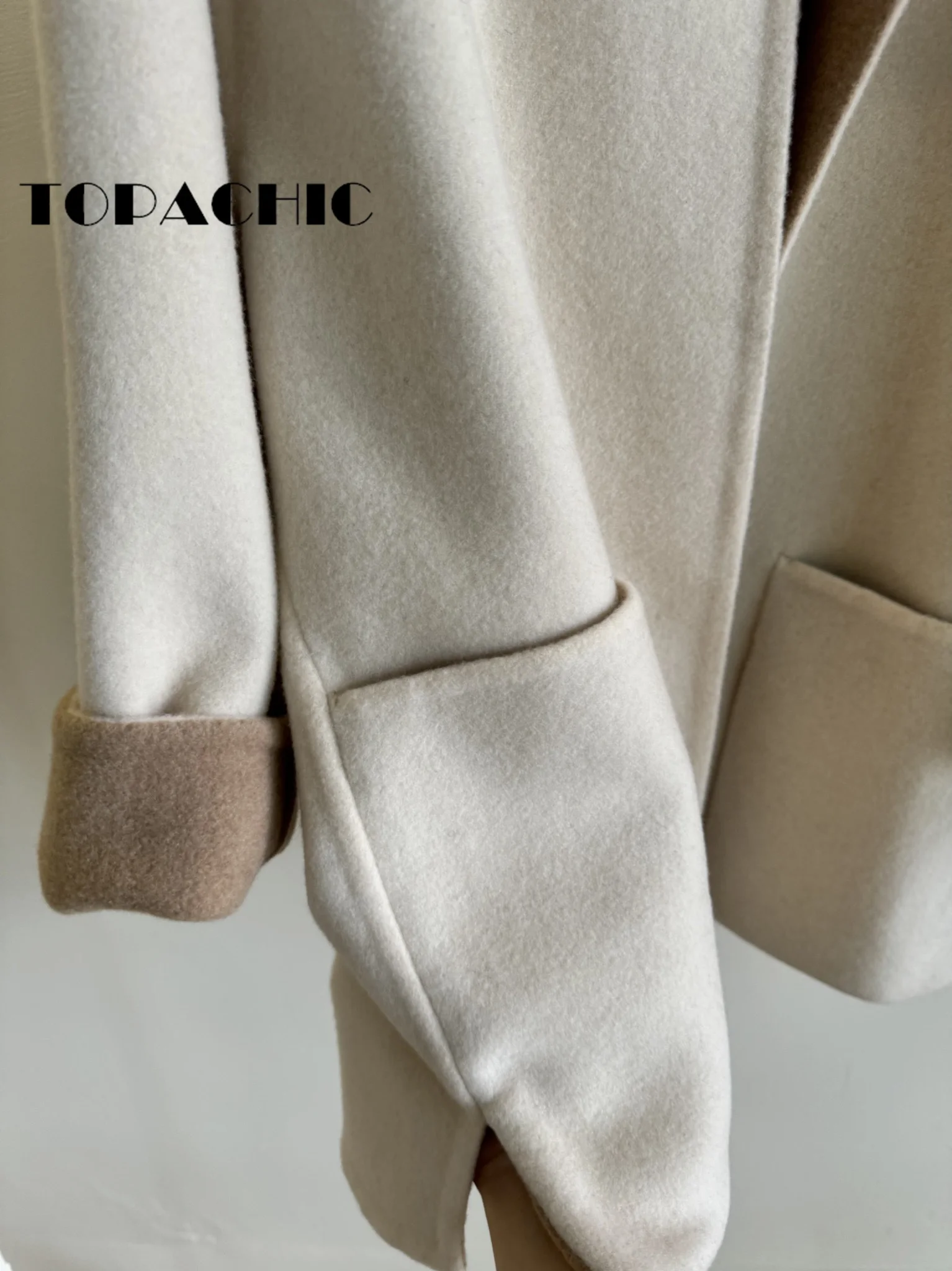 12.20 TOPACHIC-Женское высококачественное двустороннее кашемировое шерстяное пальто с