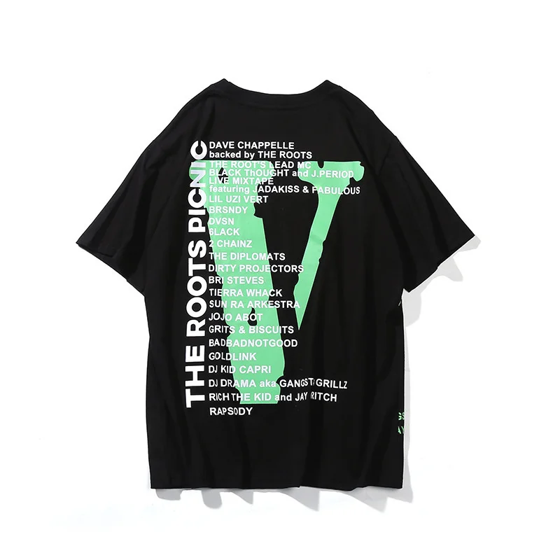 

VLONE men t shirt 100% cotton streetwear Women's T-shirt USA summer Short sleeve brand hip hop tshirt roots