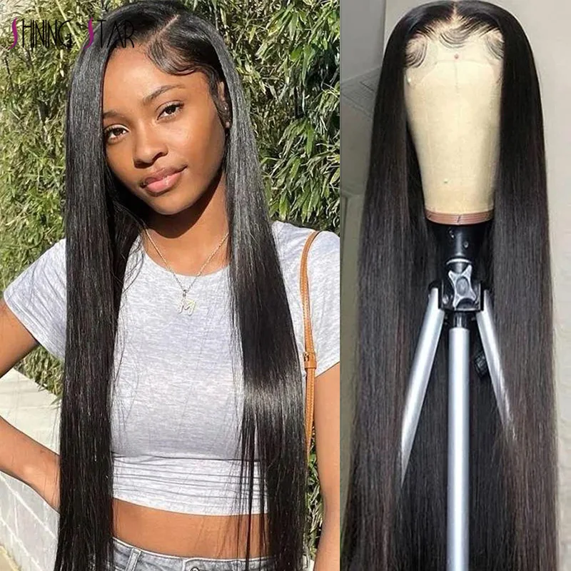Bone Straight 13x4 Lace Frontal Wig Pre Plucked Natural Color Lace Front Wigs For Women Brazilian Human Hair Wig With Baby Hair