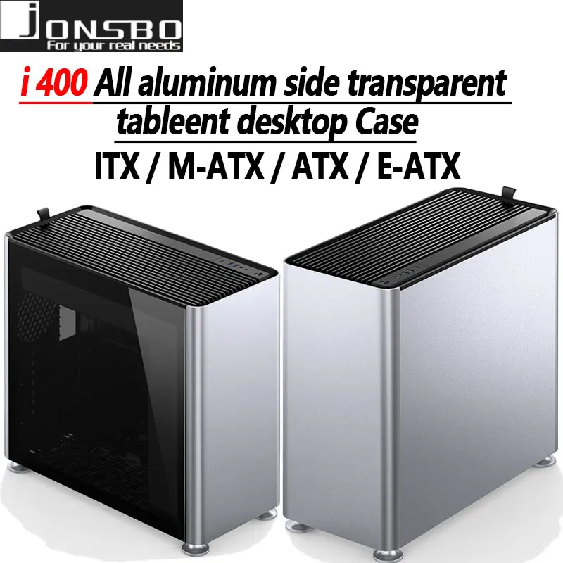 

JONSBO JONSPLUS i400 all-aluminum shell ITX/M-ATX/ATX/E-ATX chassis side transparent desktop game 360 ​​water cooling
