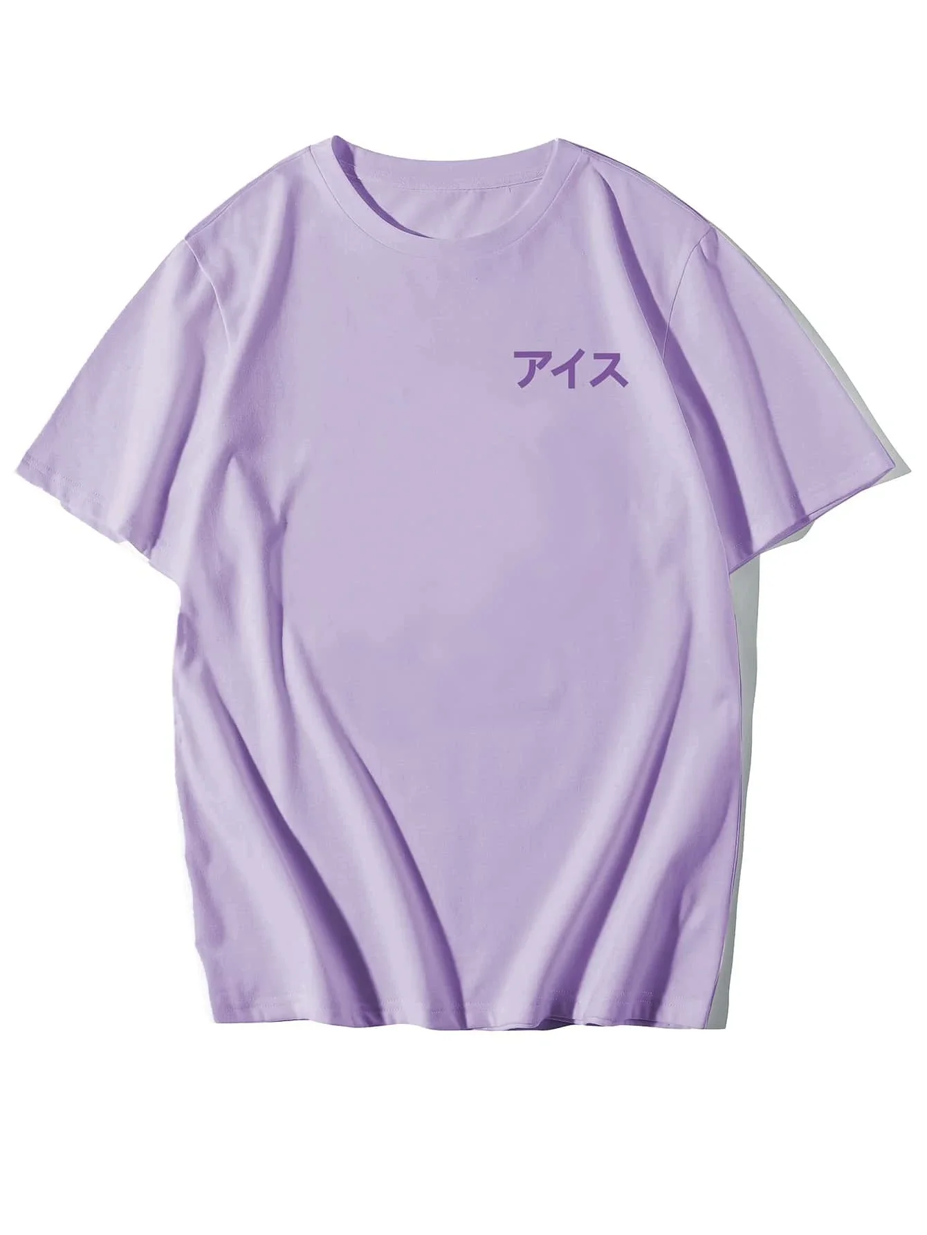 

2022 new Men Japanese Letter And Grapes Print Tee
