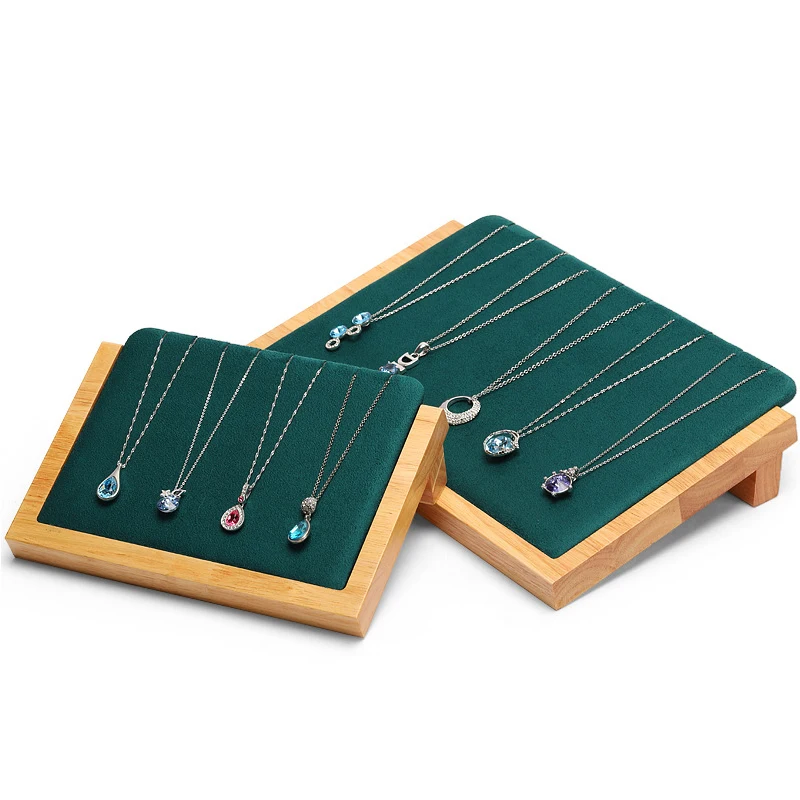 

Новая Зеленая Деревянная Подставка для ювелирных изделий, серьги-гвоздики, ожерелья, браслеты, стандартная коробка для хранения ювелирных изделий