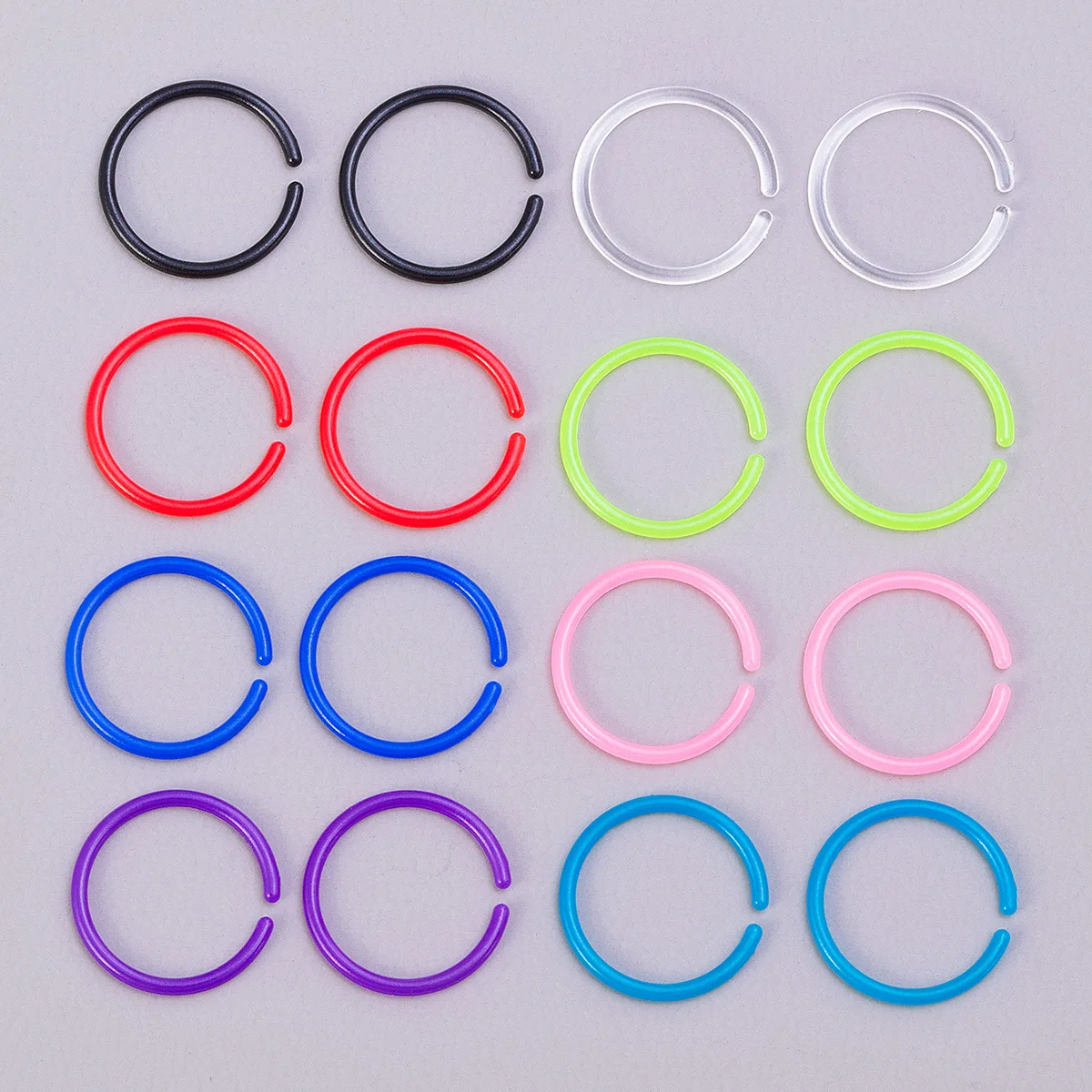 Разноцветные полимерные кольца для носа, серьги, кольцо для губ, кольцо для бровей, ювелирные изделия для пирсинга, кольцо разных цветов