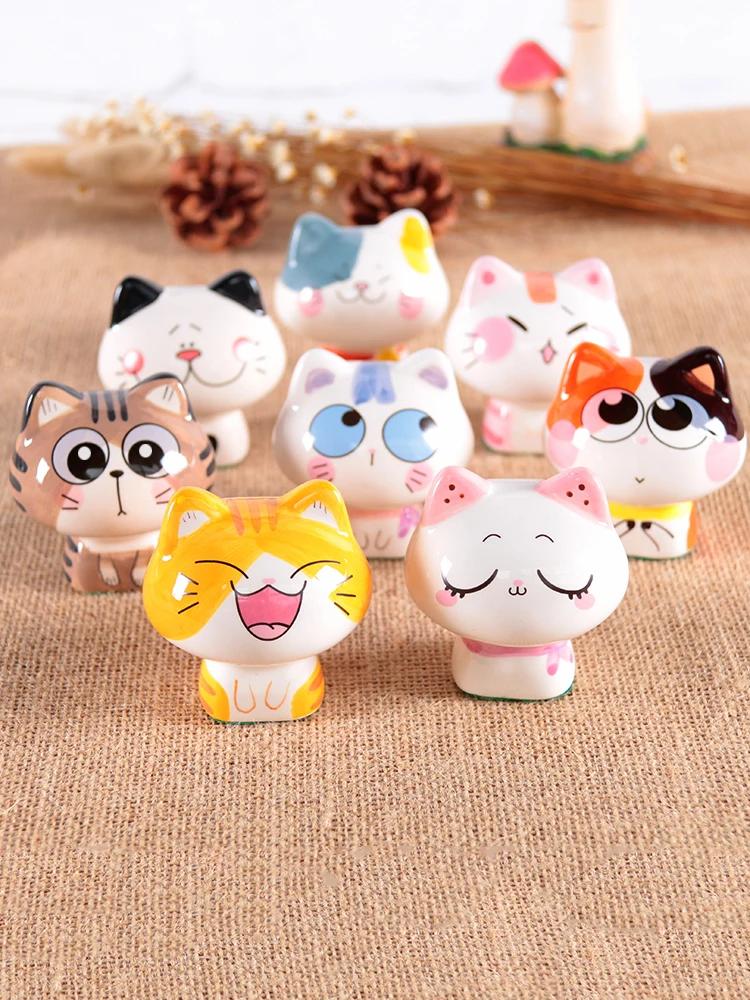 

Ceramic Japanese Kawaii Cat Statue Home Decor Crafts Room Decoration Doll For Girls Ornament Porcelain Figurines