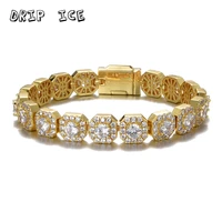 11mm aaa baguette cubic zirconia tennis bracelet hip hop jewelry iced out heavy gold cz charms mens bracelet for gifts