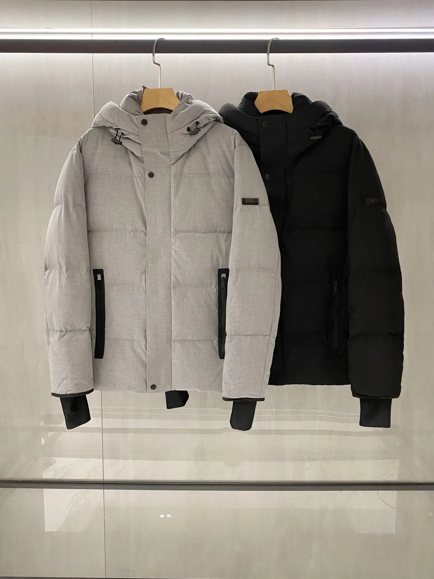 2025 мужской бутик осенне-зимний новый пуховик на молнии из шерстяной ткани со