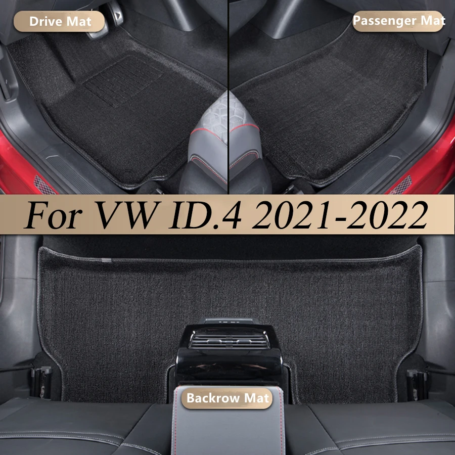 

Upgrade Material All-Weather Floor Mats for Volkswagen ID.4 2021 2022 Waterproof Dustproof Durable Polyester Car ID4 Floor Liner