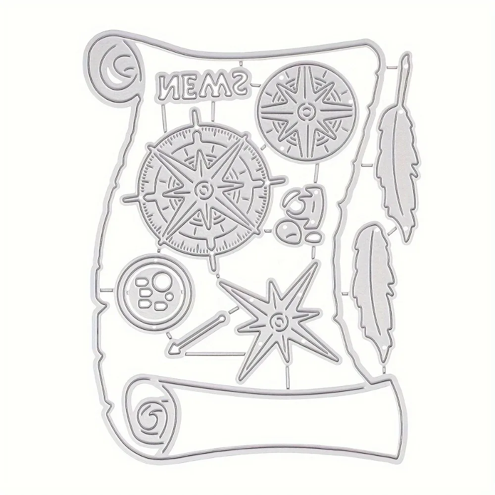 Металлические штампы для резки морской карты украшения скрапбукинга трафареты