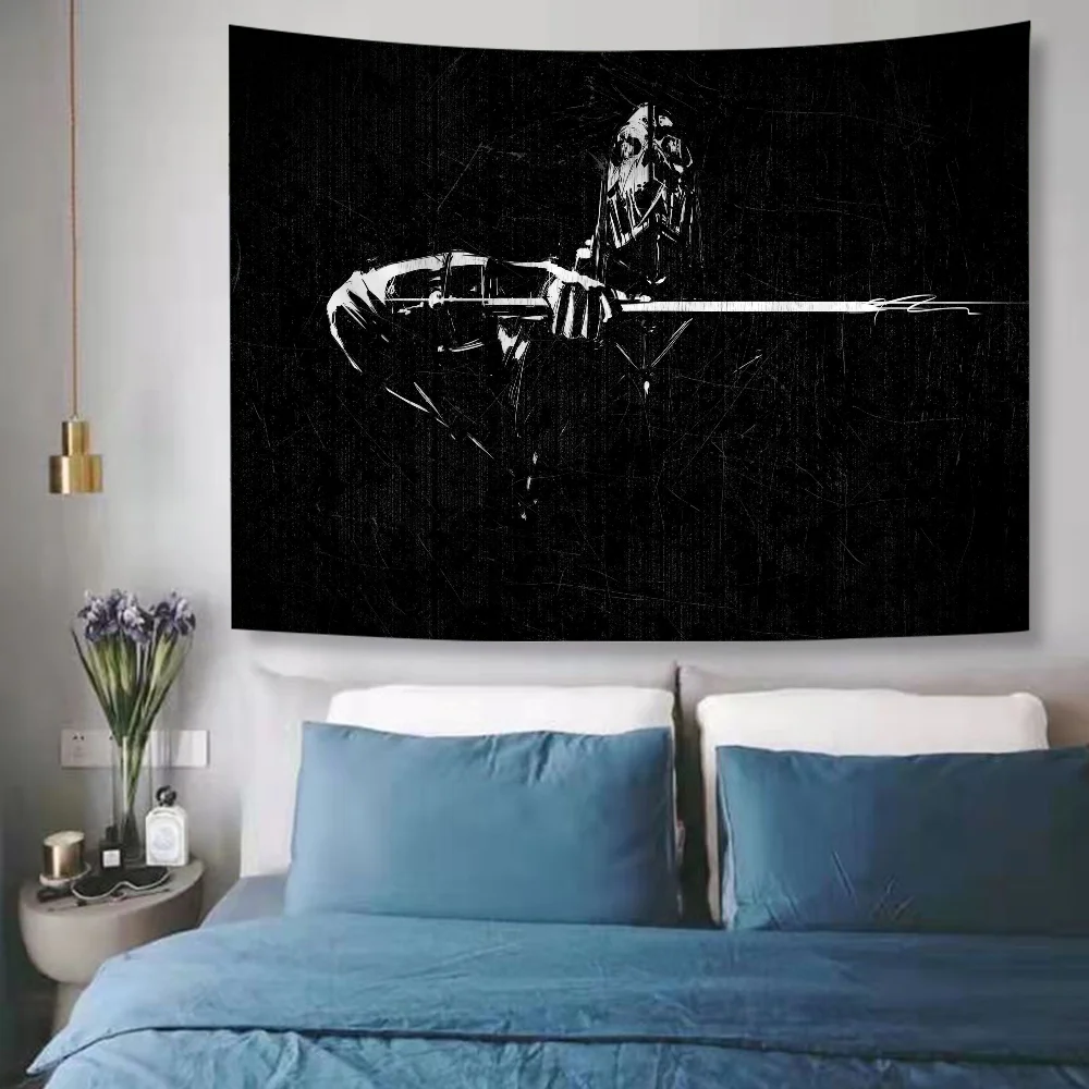 D-Dishonored мультяшный гобелен хиппи цветок настенные ковры Декор в общежитии