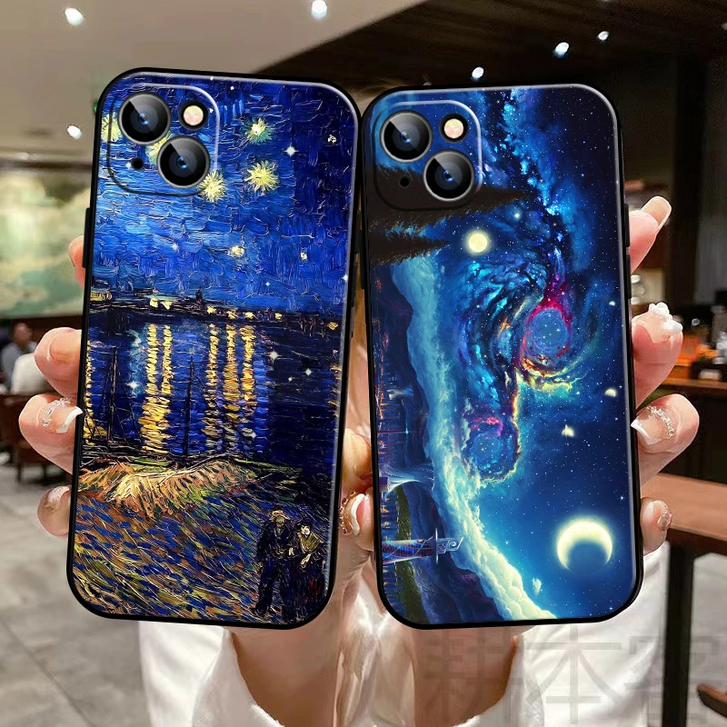 

Vintage Landscape Oil Painting Phone Case For Funda iPhone 13 11 Pro Max 12 Mini X XR XS Max 6 6s 7 8 Plus SE 2020 Soft Back
