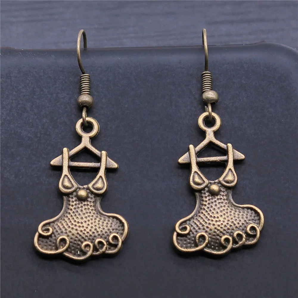 

Fashion Handmade Simple Design Antique Bronze Color Evening Dress Pendant Earrings Women Vintage Drop Earrings
