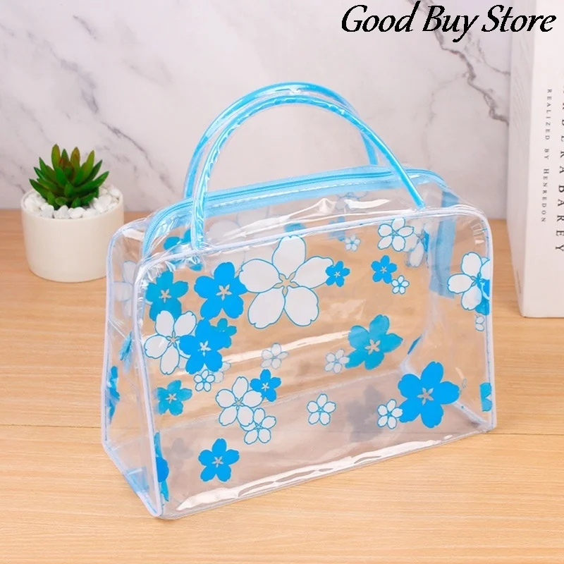 

Transparent Toiletries Organizer Portable Cosmetic Bag for Women Cartoon Travel Makeup Bags Cute Hanging Bathroom Wash Totes