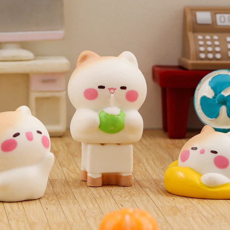 Мультяшные милые украшения в виде счастливой кошки маленькие фигурки