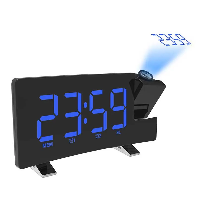 

Digital Smart Alarm Clock Watch LED Projector Projection Table Electronic Desktop Clocks USB Wake Up Clock