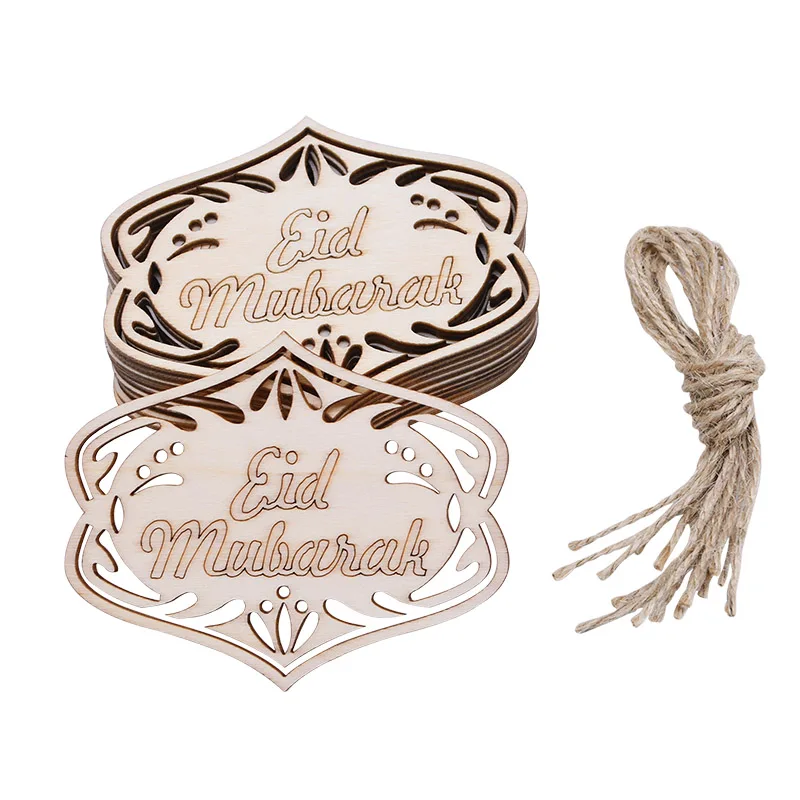 

Wood Craft Ramadan Eid Mubarak Decorations for Home Moon Wooden Ornament Hanging Pendant Islam Muslim Party Supplies