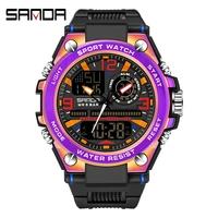 sanda 2022 luxury mens watches sport military wristwatch multicolor 50m waterproof quartz watch for men clock relogio masculino