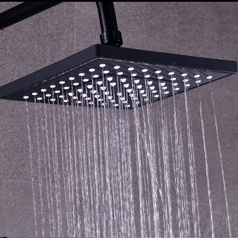 Bathroom Faucet Matt Black Rain Shower Bath Wall Mounted Bathtub Mixer Tap Cold Hot Water Control Set | Строительство и ремонт