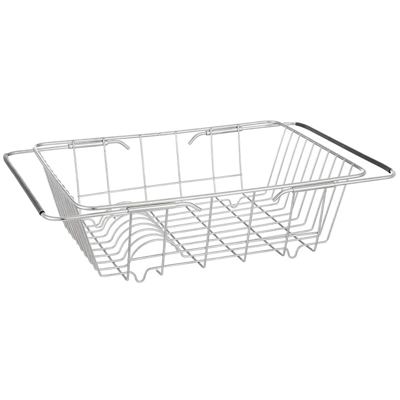 

Expandable Dish Drying Rack over the Sink Kitchen Stainless Steel Dish Drainer in Sink or on Counter