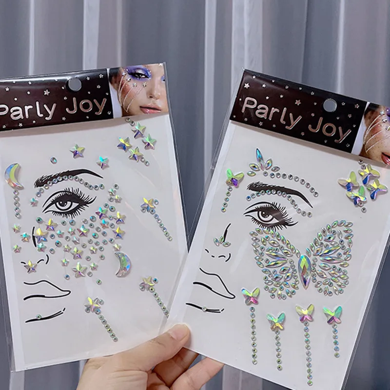 

Glitter Face Jewelry Sticker Face Jewels Diamond Makeup Art Eyeliner Temporary Tattoo Party Bady Makeup Tools Eye Rhinestones