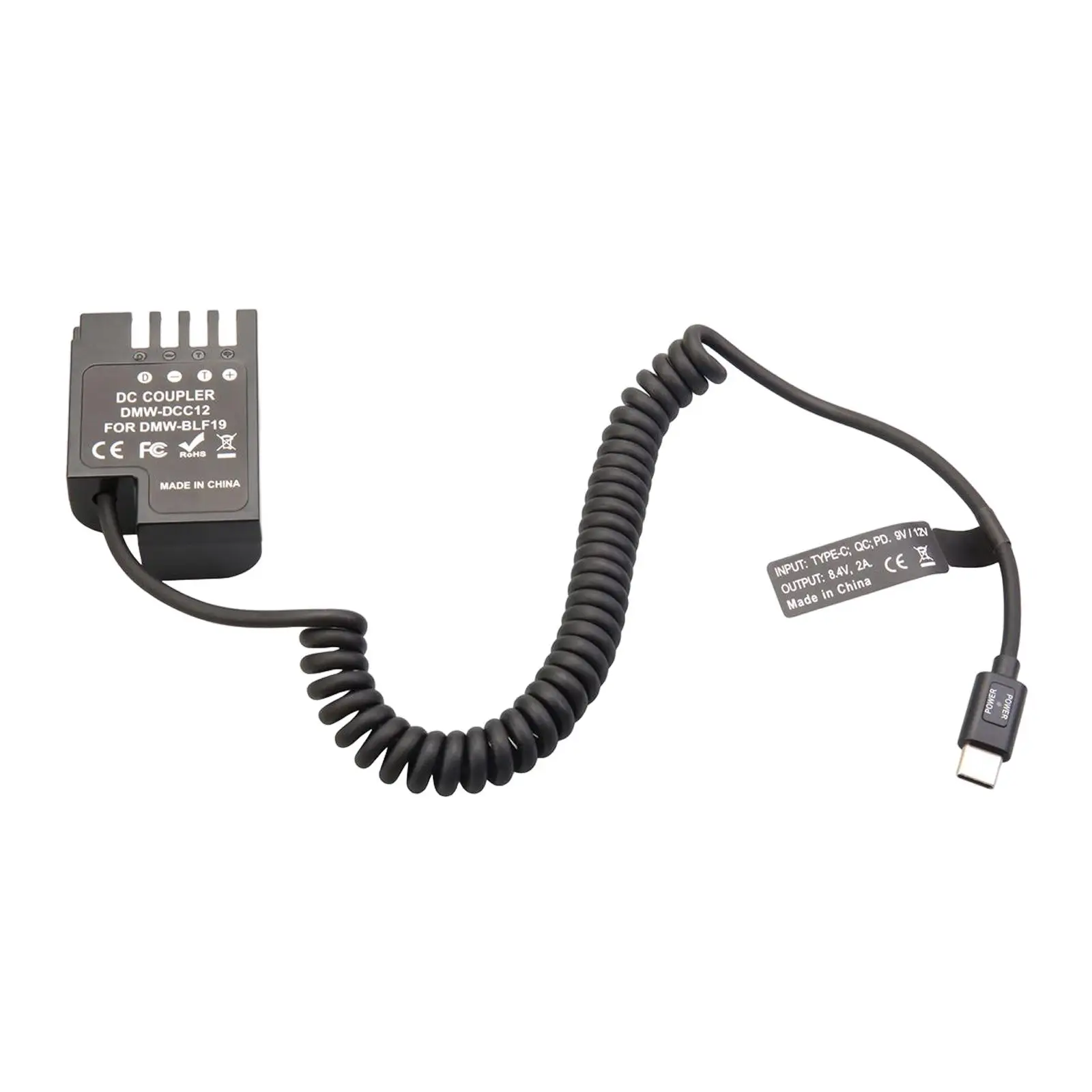 

Портативный аккумулятор-пустышка Dmw BLF19, запасная часть с кабелем типа C, прочный адаптер питания для GH3 GH5 GH4 GH5S