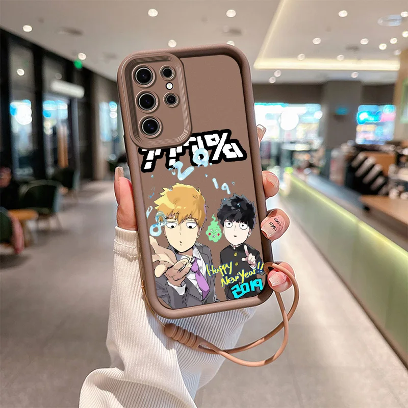 Mob Psycho 100 mobu Anime For Samsung A73 A55 A54 A53 A51 A35 A34 A33 A32 A31 A24 A15 A14 13 12 A04 Eyes Ladder Cover Funda Soft