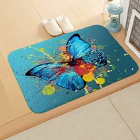 non slip carpet butterfly print floor mat bathroom shower floor carpet kitchen doormat cartoon absorbent mat home decoration