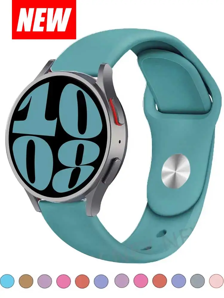 Фото Силиконовый ремешок для Samsung Galaxy Watch 7 6/5/pro/4/6 Classic/active 2 43-47-44 мм 20 мм/22 мм спортивный браслет huawei gt 4/3/2 ремешок №1