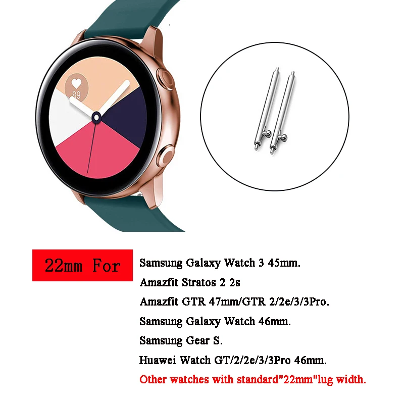 Фото Ремешок спортивный для Samsung Galaxy Watch 3 45 мм/46 мм, силиконовый браслет для Huawei GT2/Amazfit GTR, 22 мм для Amazfit 2/2S №5