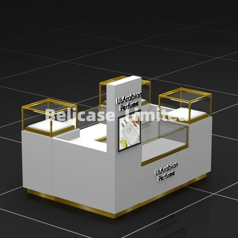 На заказ пользовательский роскошный магазин духов витрина золотой парфюмерный