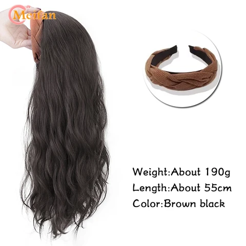 MEIFAN Синтетические длинные волнистые вьющиеся искусственные волосы для женщин U-образная искусственная заколка для наращивания волос половина парика