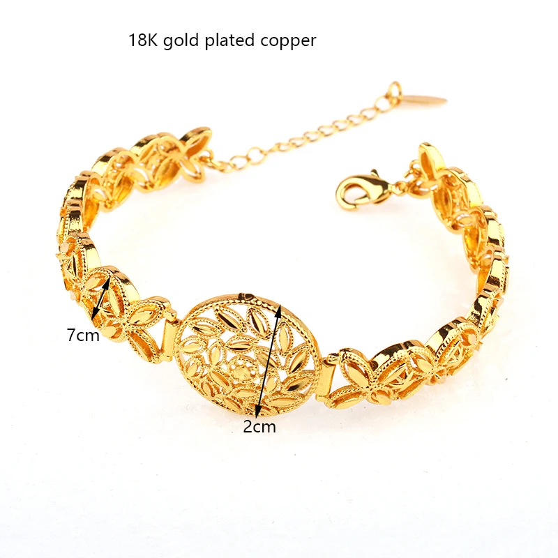 Женский браслет с покрытием 24-каратным золотом Арабская и Дубайская Свадебная