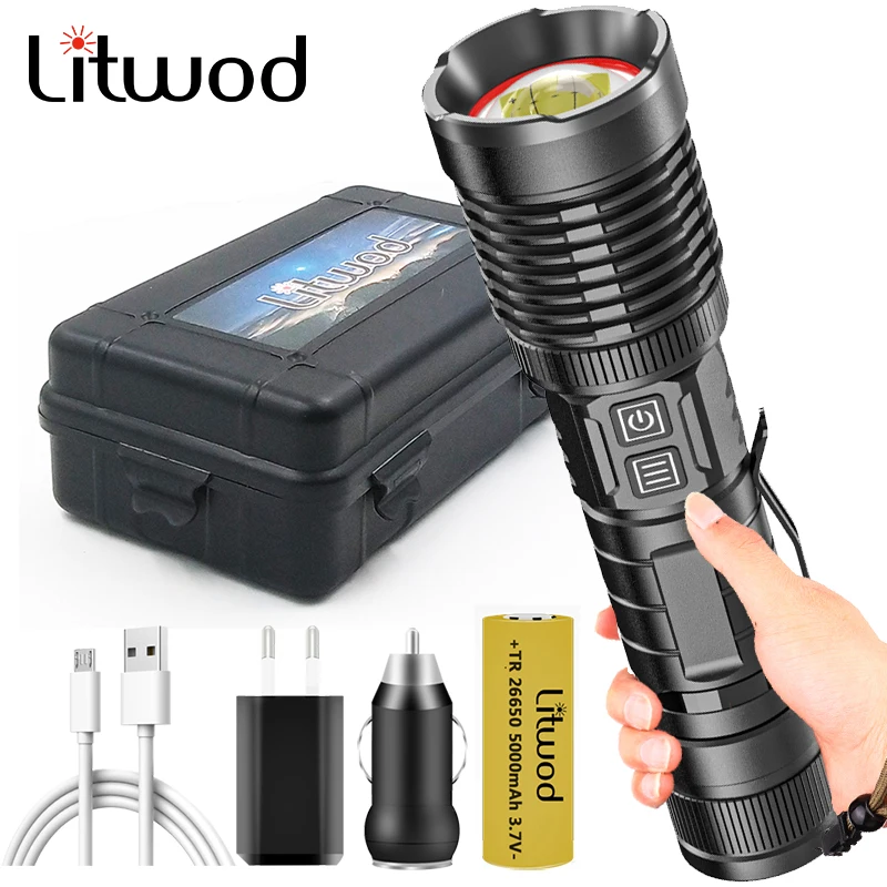 

High Quality XHP100 Led Flashlight Micro USB Rechargeable Powerbank 18650 26650 Battery Torch Aluminum Zoomable Camping Lanterna