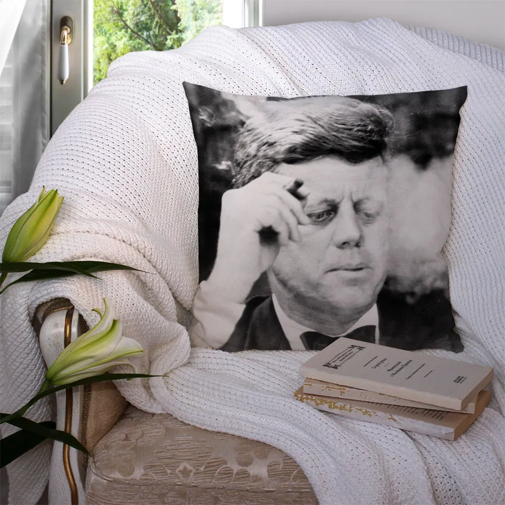 

Custom JFK Smoking in Black Tie Pillowcase Cushion Cover Home Decor Hotel Car Seat Backrest Sofa Pillow Case 22119-43-21