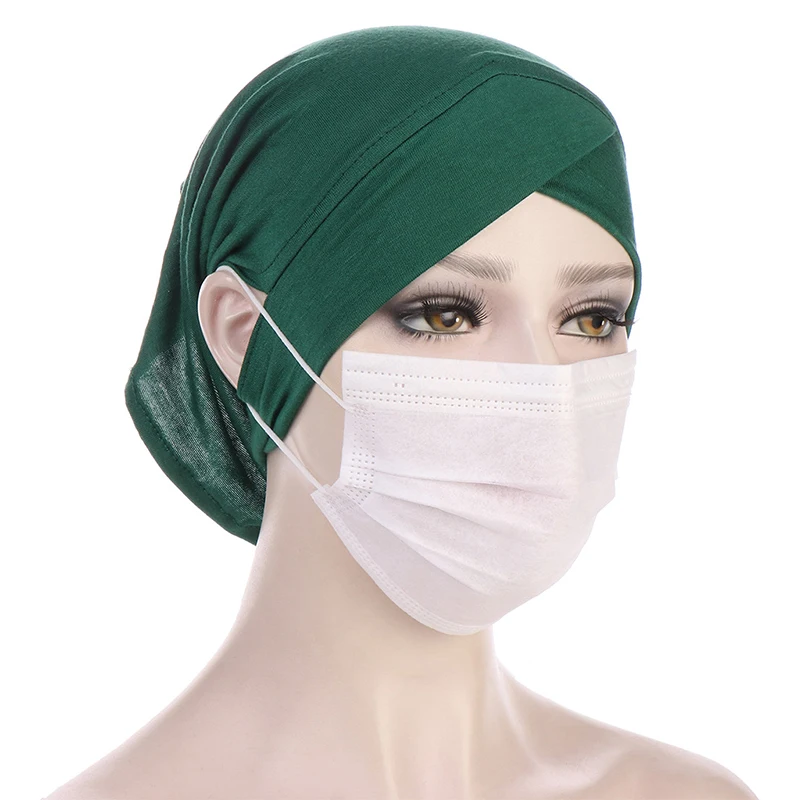 Elastic Breathable Muslim Underscarf Tube Cap Islamic Eid Prayer Hijab Bottom Hat Headwear Arab Women Head Wrap Headscarf Turban