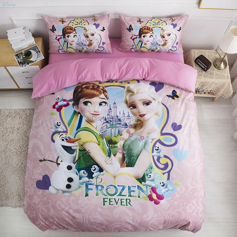 New Products Frozen Anna Elsa Princess Bedding Set Print Duvet Cover Bed Sheet Pillowcase Single Twin Full Queen Kids Bedclothes