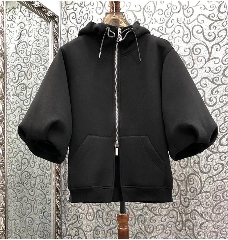 Женская толстовка с капюшоном черная или серая Повседневная Толстовка С