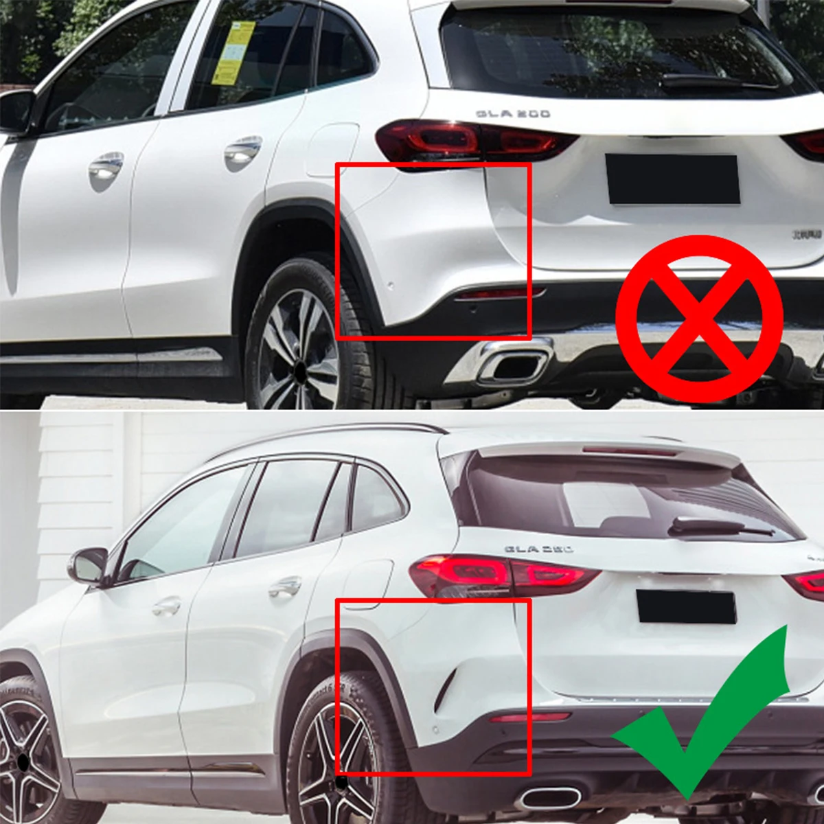 2 шт. H247 разветвители для заднего бампера спойлеры Canards Mercedes Benz GLA200 GLA220 GLA250 GLA35 GLA45S
