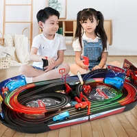 double remote control racing car with track magnetic track adventure racing electric car model boy childrens toy gift