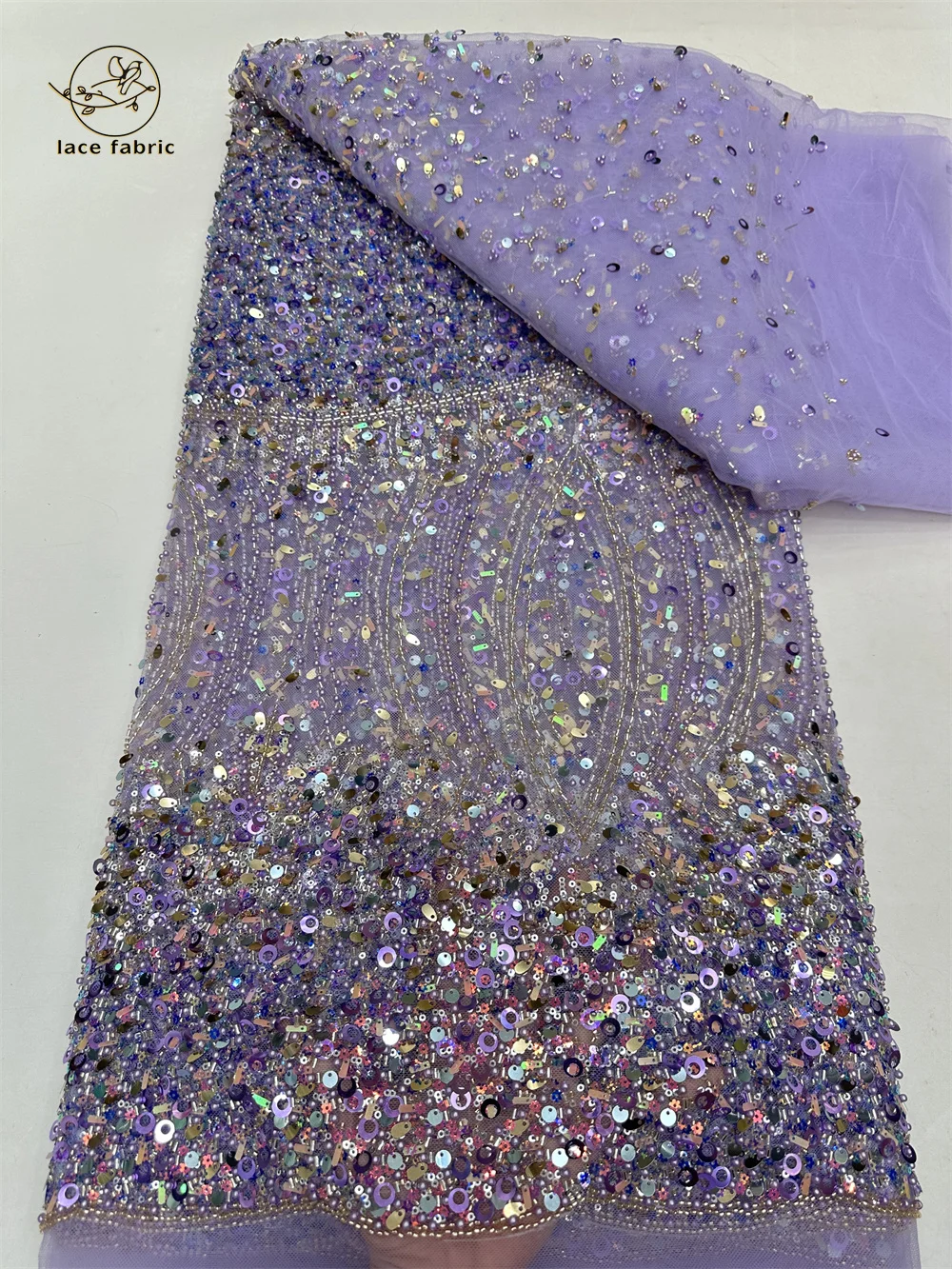 Африканская кружевная ткань с блестками 2024 цветов вышивка бисером Нигерия