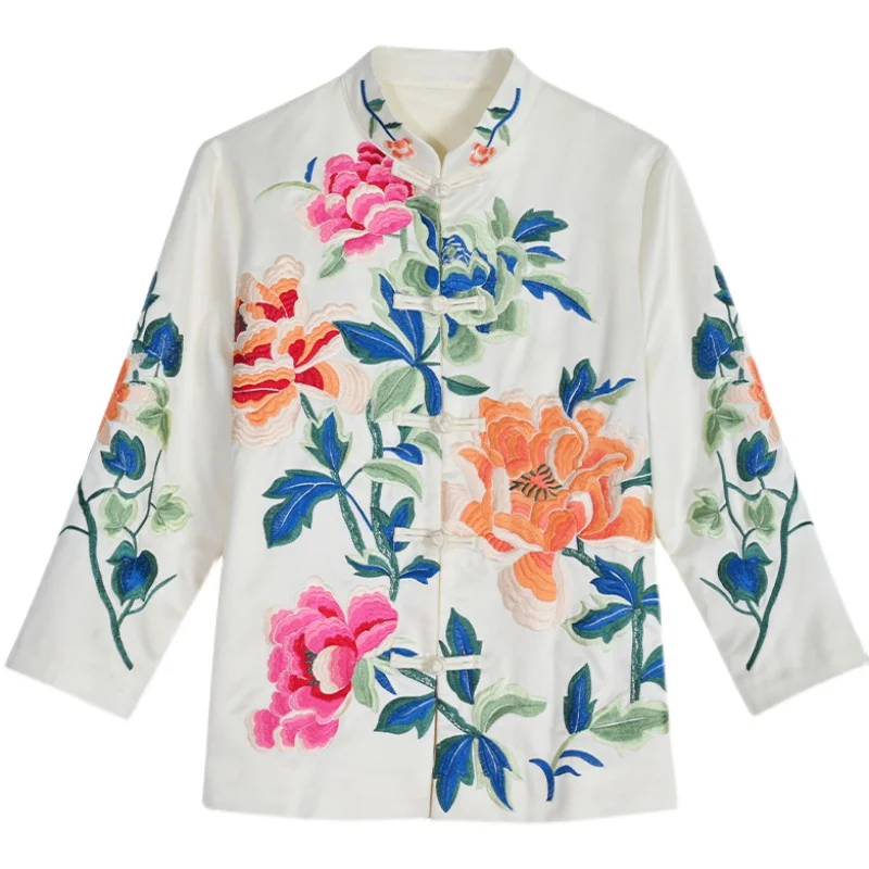 Новая китайская куртка для мам в национальном стиле элегантные и благородные