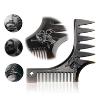 beard stenciled rectangular comb men retro back head style comb wide tooth texture comb double side insert comb oil head