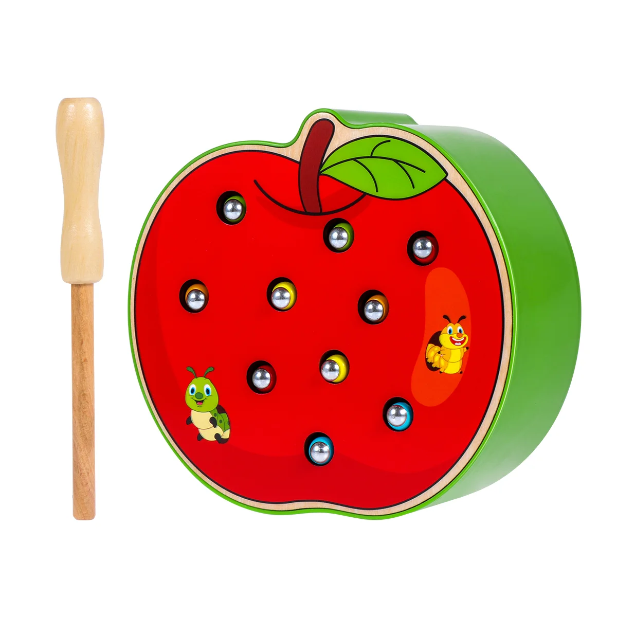 

Magnetic Apple Catch Insects Puzzle Toys Developmental Educational Game Children Material