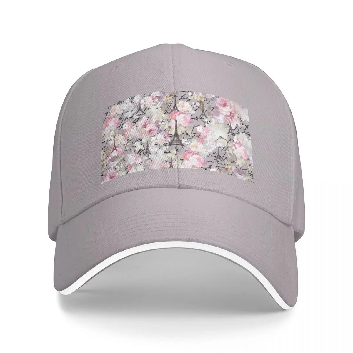 

Baseball Hat For Men Women Snapback Vintage Paris Eiffel Tower Pink Flowers Pattern Snapback Cap Sunhat Anime Dropshipping Cap