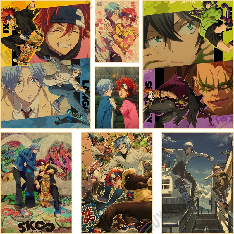 

Vintage Japanese Anime SK8 The Infinity Posters Kraft Paper HD Poster Home Decor Study Bedroom Bar Cafe Wall Paintings