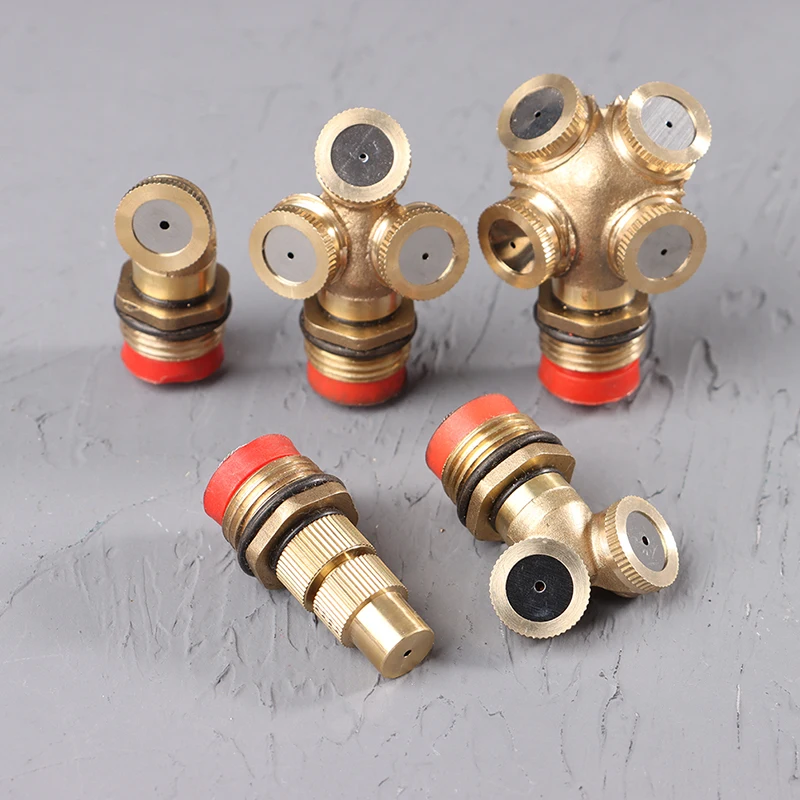 

1/2" Misting Nozzle Brass Atomizing Nebulizer Hose Connector Water Sprinkler Adjustable For Garden Irrigation Spray Head