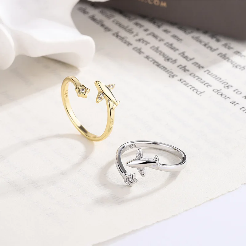 

925 Sterling Silver Aircraft Zircon Rings For Women Luxury Designer Jewelry Wedding Accessories Wholesale Free Shipping Items