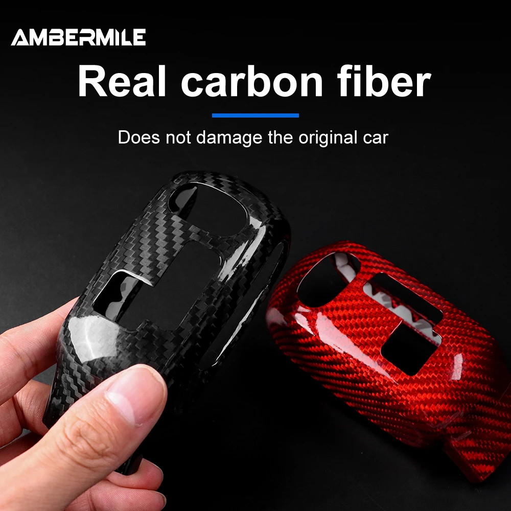 

For Mini Cooper F54 F55 F56 F57 F60 2020 2021 2022 2023 RHD/LHD Car Gear Lever Head Cover Real Carbon Fiber Interior Sticker