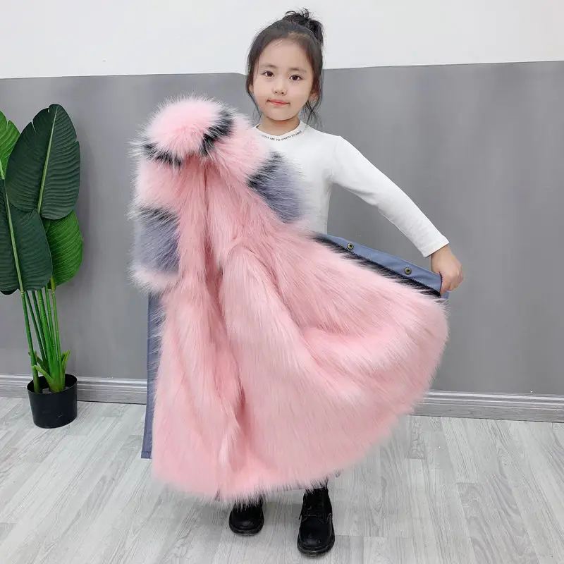 2023 Winter Coat for Boys Girls Fur Collar Parka for 3 To 14 Children Casual Warm Outerwear Baby Winter Hooded Jacket Coat E178